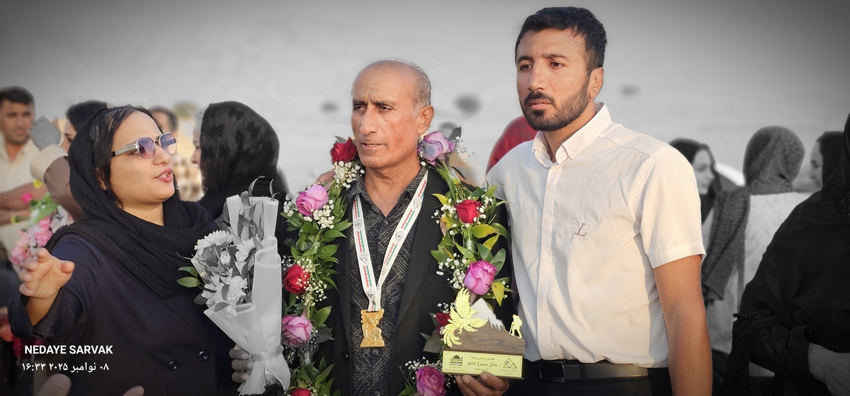 مدال طرح سیمرغ برگردن مصطفایی ازشهرستان بهمئی