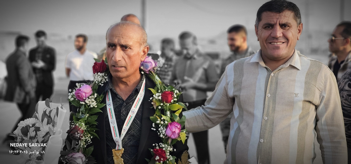 مدال طرح سیمرغ برگردن مصطفایی ازشهرستان بهمئی