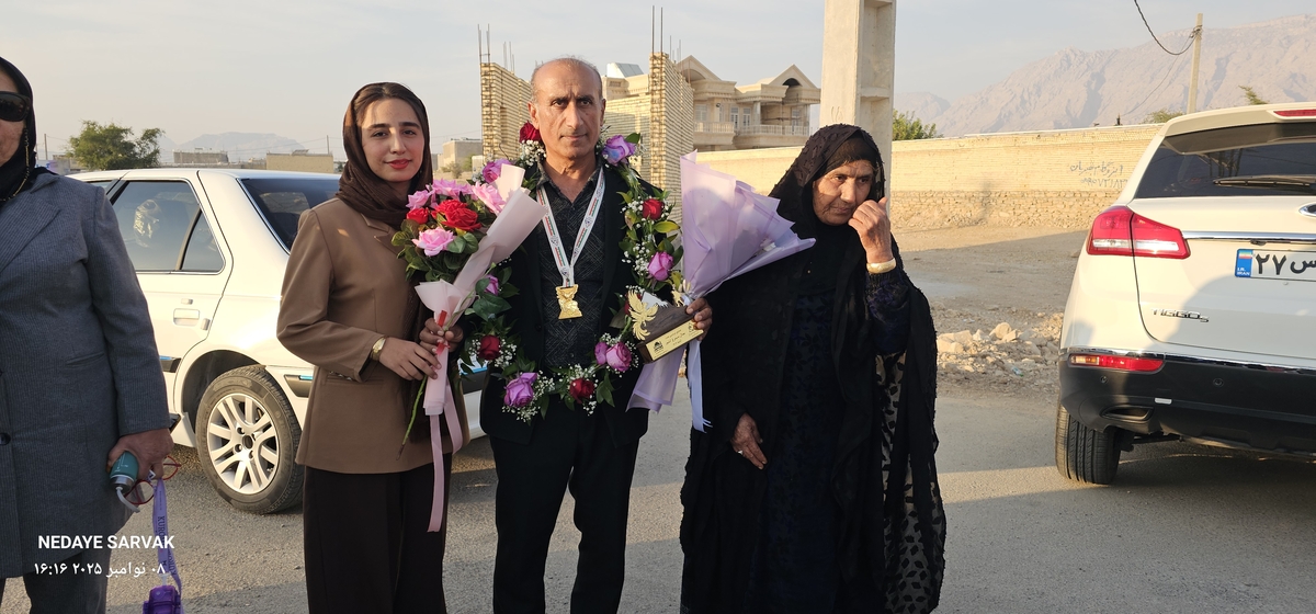 مدال طرح سیمرغ برگردن مصطفایی ازشهرستان بهمئی